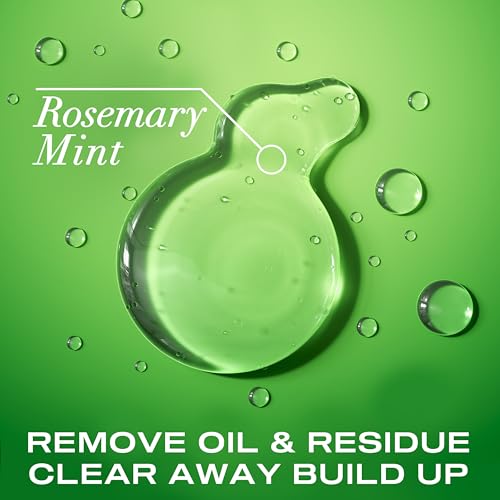 OGX Extra Strength Refreshing Scalp + Rosemary Mint Shampoo, Clarifying Wash Visibly Helps Remove Oil & Residue to Clear Away Buildup, Sulfate-Free Surfactants, 13 fl. Oz